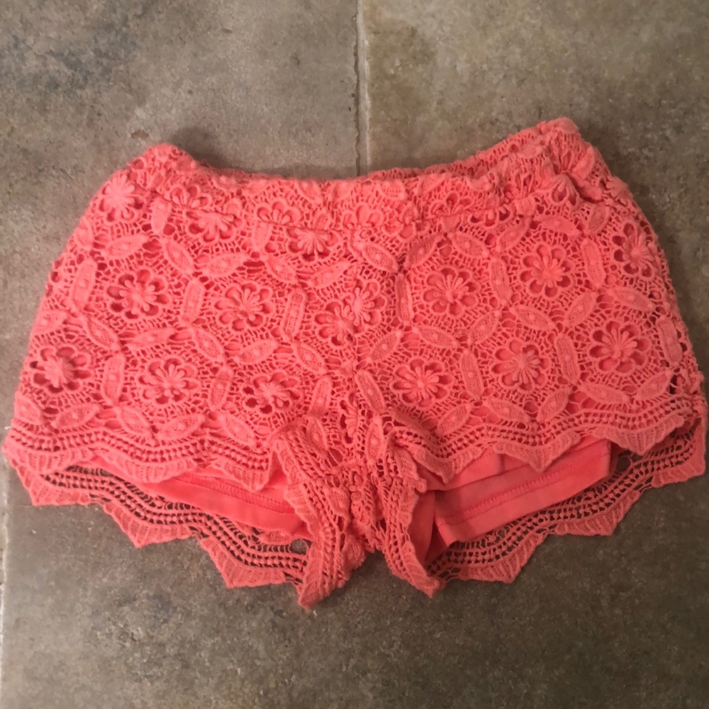 Coral Aeropostale Lace Shorts size xs